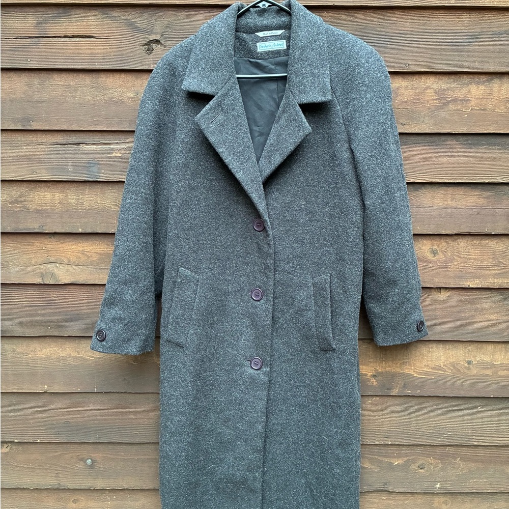 Stephanie Andrew’s Women’s Vintage 100% Wool Gray Overcoat Size 8
